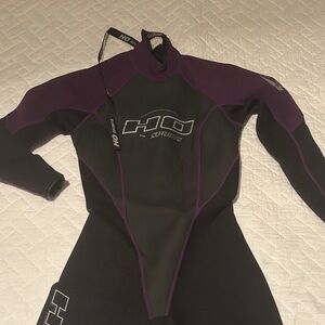 Women's Black and Purple One Piece Swimsuit